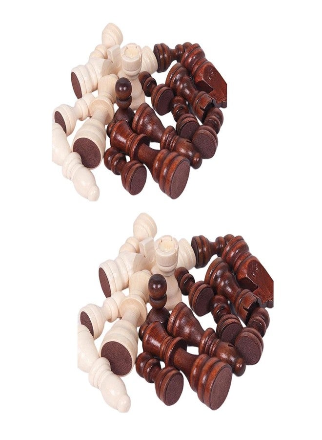 LUCKYMORDEN Wood International Chess Piece Set, 32 Pieces with Padded Felt Bottom, 1 Inch, Educational Toy - Image 4